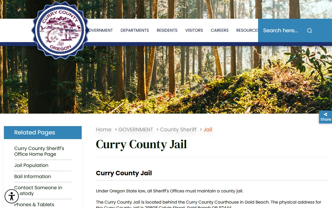 Curry County inmate population jail page with roster and capacity information