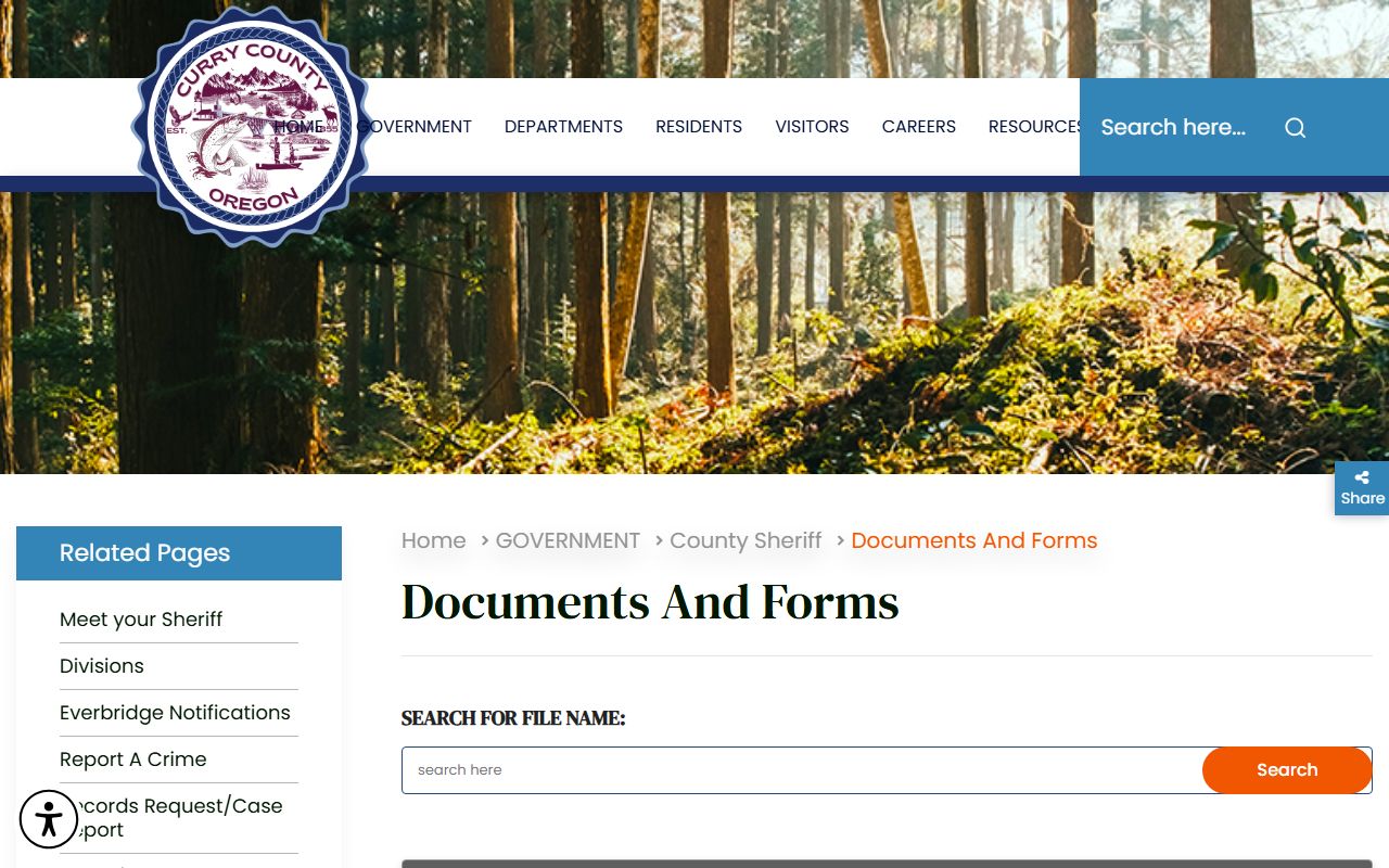 Curry County inmate records sheriff documents and forms page