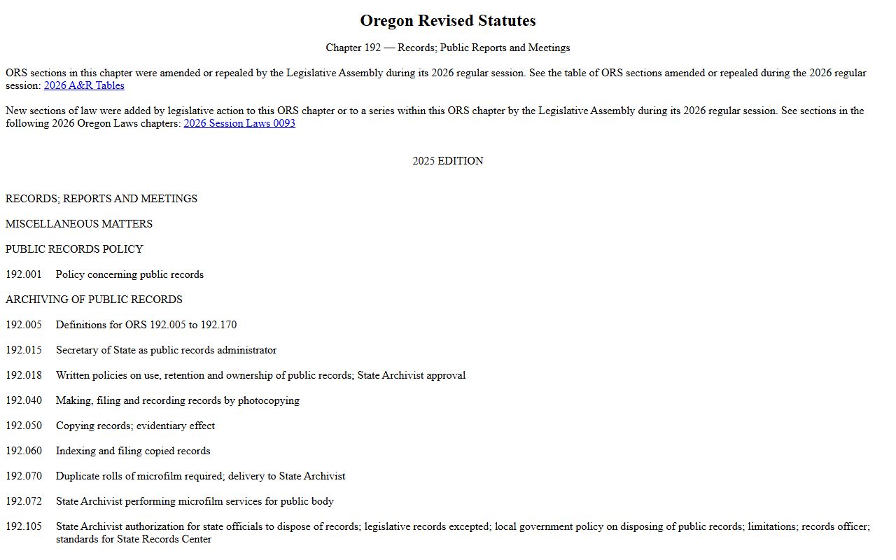 Curry County jail mugshots Oregon public records law source